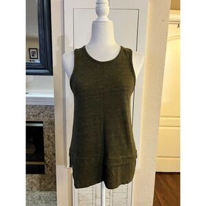 Madewell Drape Keyhole Tank Top Sz Medium Green Stretch Lounge Comfort Classic